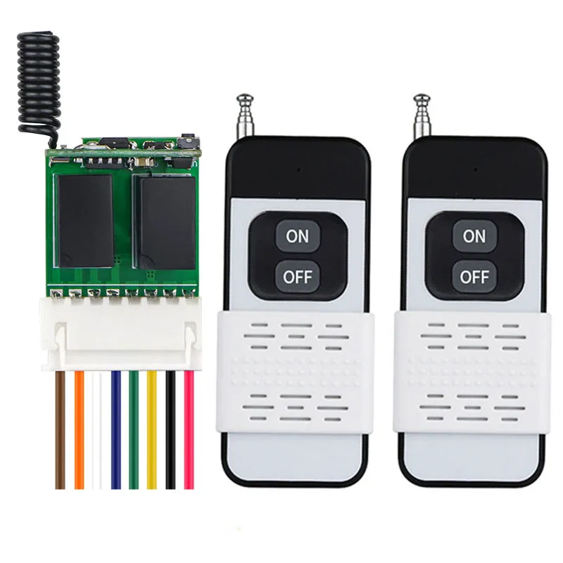 DC 3.7V-12V 2CH Relay Remote Switch 2A Relay Wireless Switch 2Way NO COM NC Output 0V Switching Mini Micro Relay Momentary Latch