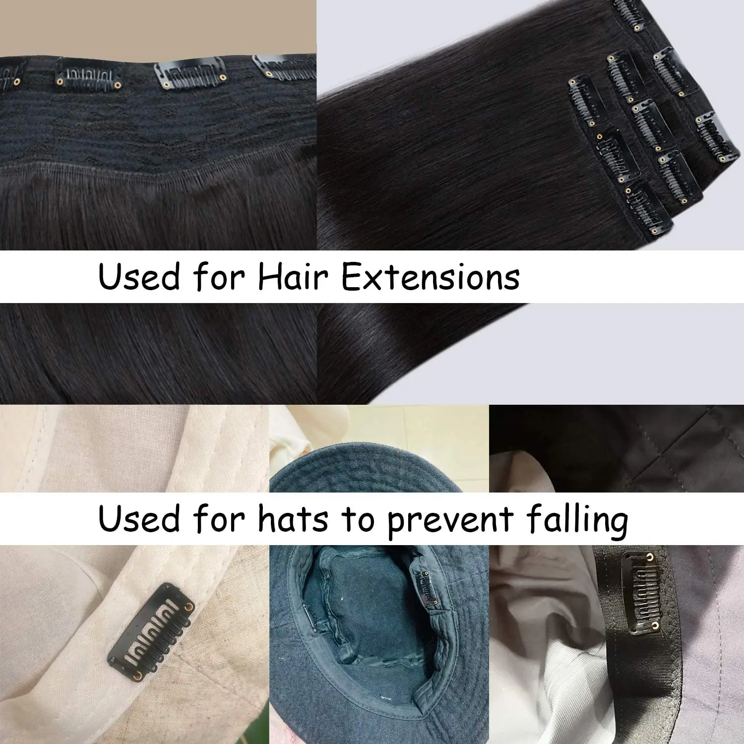 100 قطعة من مشابك الشعر البني الفاتح لتطويل الشعر المستعار، مشابك شعر مستعار صغيرة للنساء يمكنك صنعها بنفسك