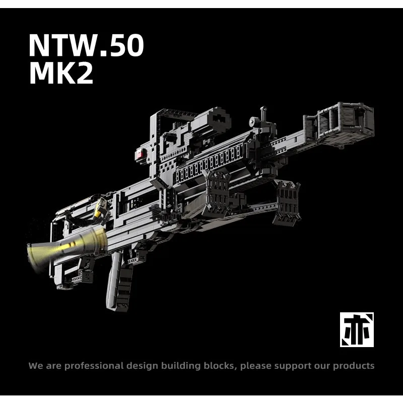 3000+PCS NTW-50 Mk II Anti-Materiel Rifle Building Blocks Emissibility With Bullet Assemble Gun Bricks Toy Gift For Adult Boy
