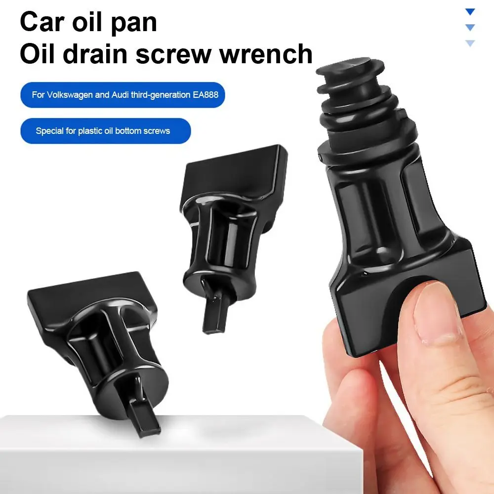 Plastic Oil Pan Screw Wrench Hand Tool Auto Repair Oil Drain Plug Wrench Black for VW / Audi EA888 Third Generation Engine