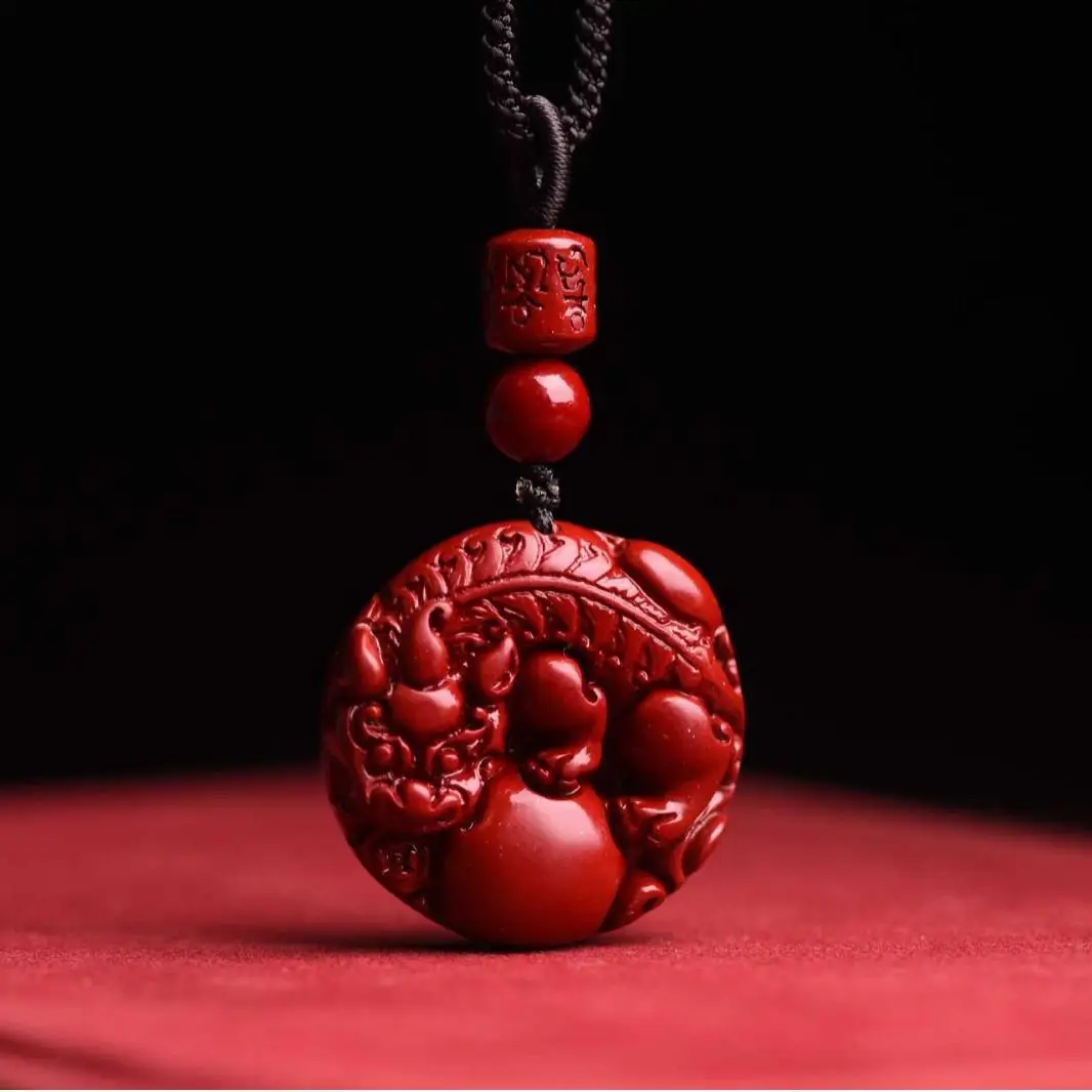 Vermilion Sand Pendant Low Content Wealth Holding Pixiu Purple Gold Sand Men's and Women's Benmingnian