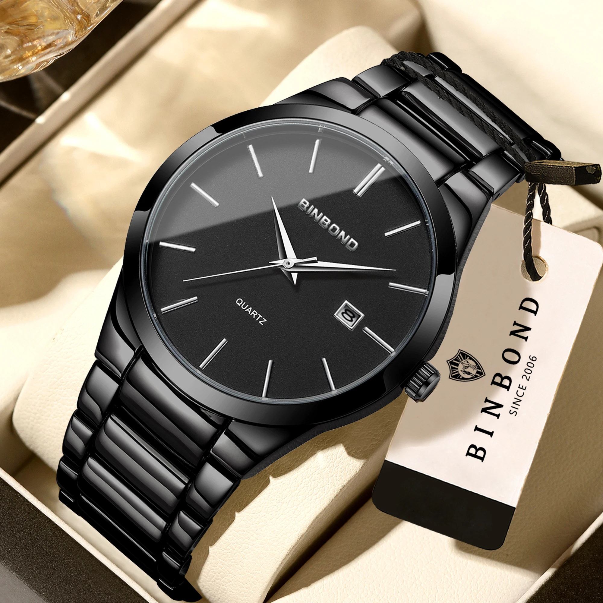 BINBOND Luxury Quartz Wristwatches Luminous Waterproof Auto Date Men's Watch Business Sport Fashion Casual Reloj Best Gift Clock
