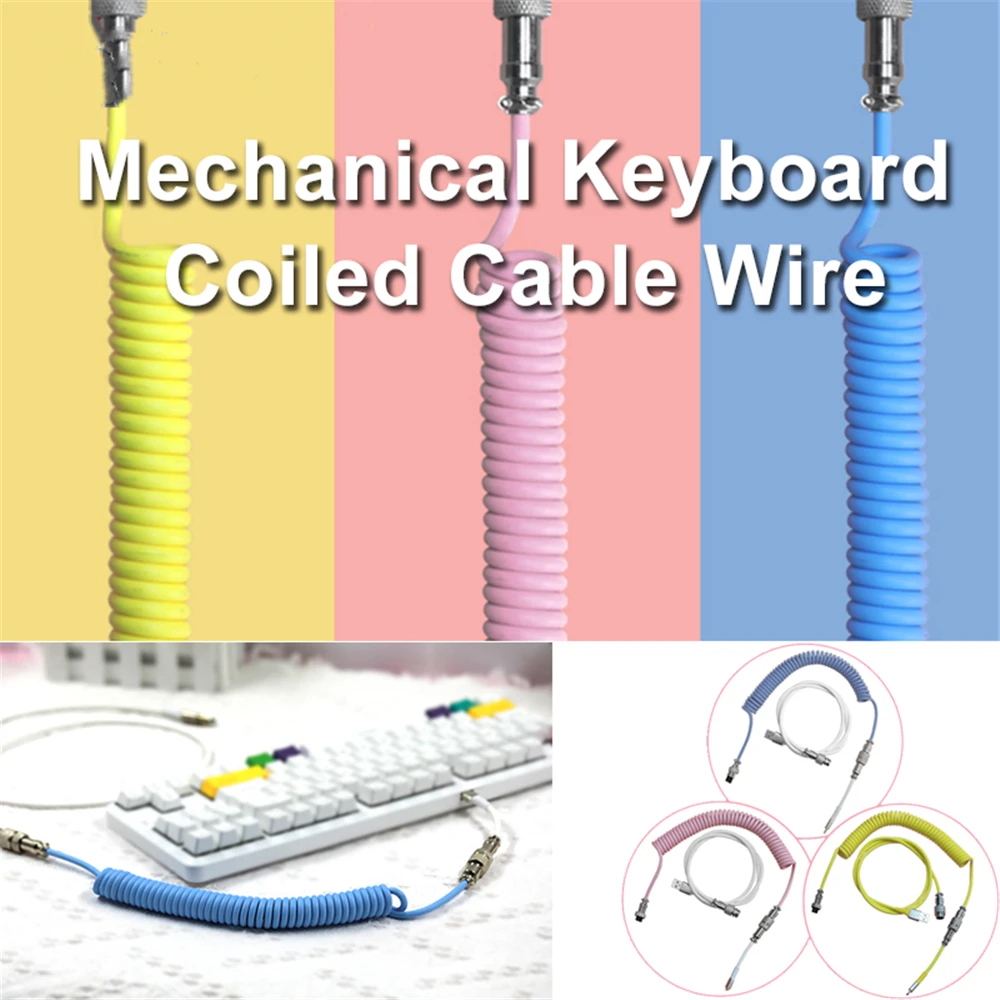 

Mechanical Keyboard Coiled Cable Wire Type C Custom Usb Port Cable Aviator Coiling Cable for Gaming Keyboard Accessories