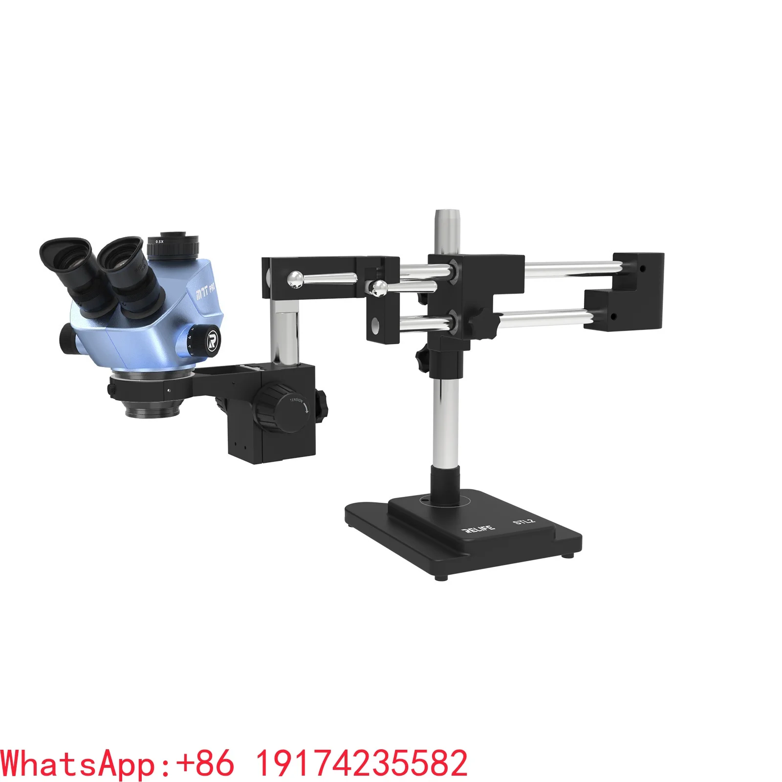 RELIFE RL-M7T Pro-STL2 Trinocular HD Stereo Microscope Engine + RL-033M Light Source + 0.5CTV Adapter + MC1 4K Camera For