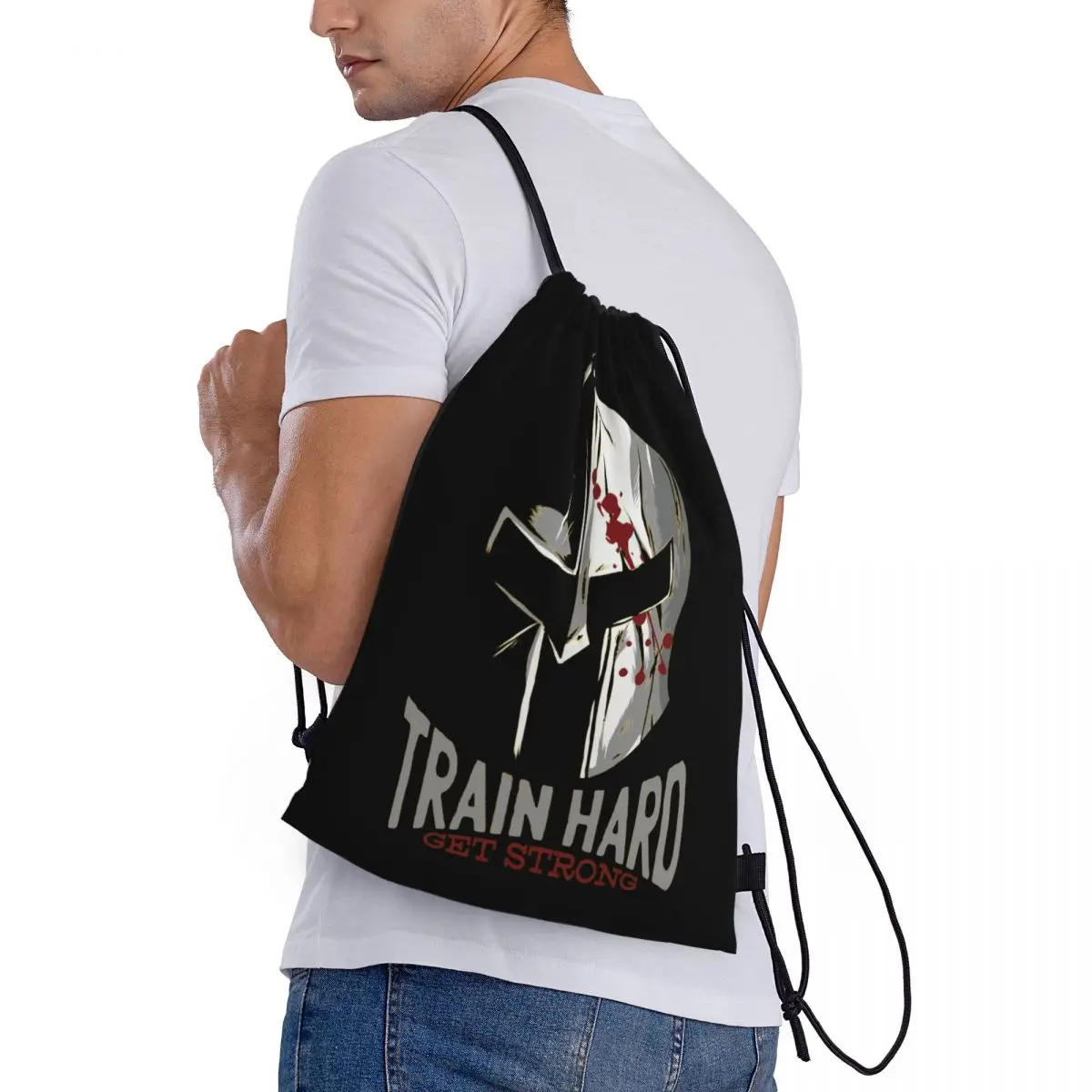 Spartan Sparta Warrior Helmet 6 Drawstring Bags Gym Bag Infantry pack Cozy Novelty Backpack Funny Joke