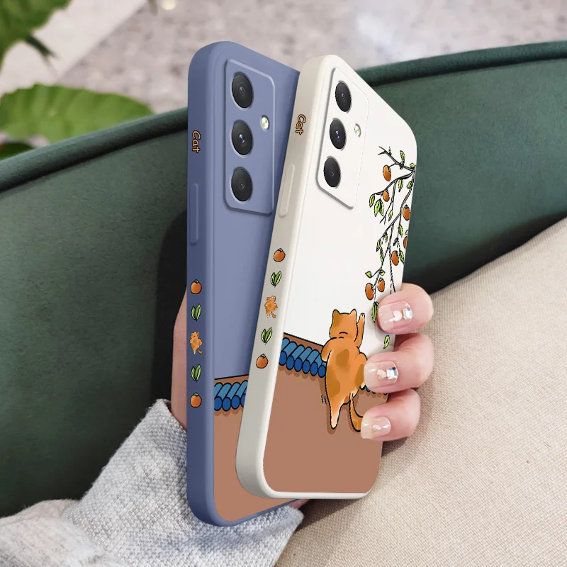 Little Orange Cat Phone Case For Samsung Galaxy A55 A35 A25 A15 A05 A05S A54 A34 A24 A14 A04 A04S A04E 4G 5G Cover