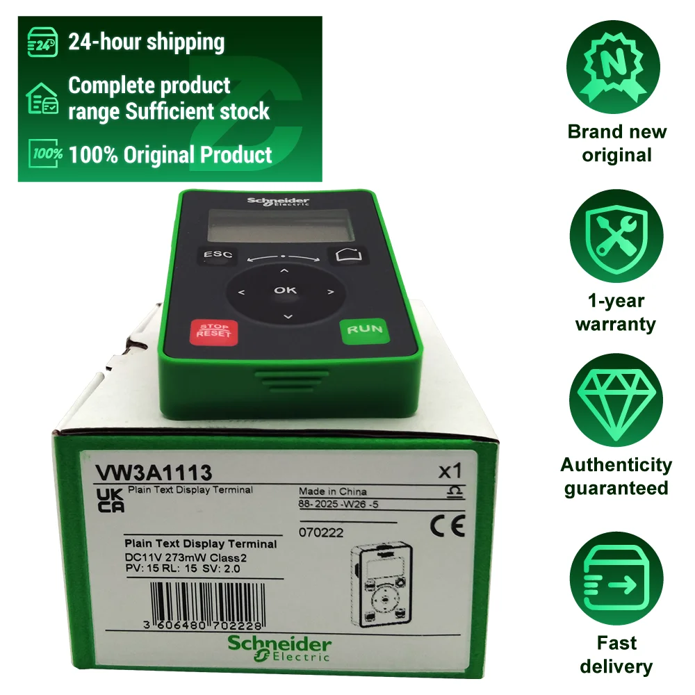 100% Original New VW3A1113 Plain Text Display Terminal Keypad for ATV340/ATV610/ATV630/ATV930 Inverter Operator Panel