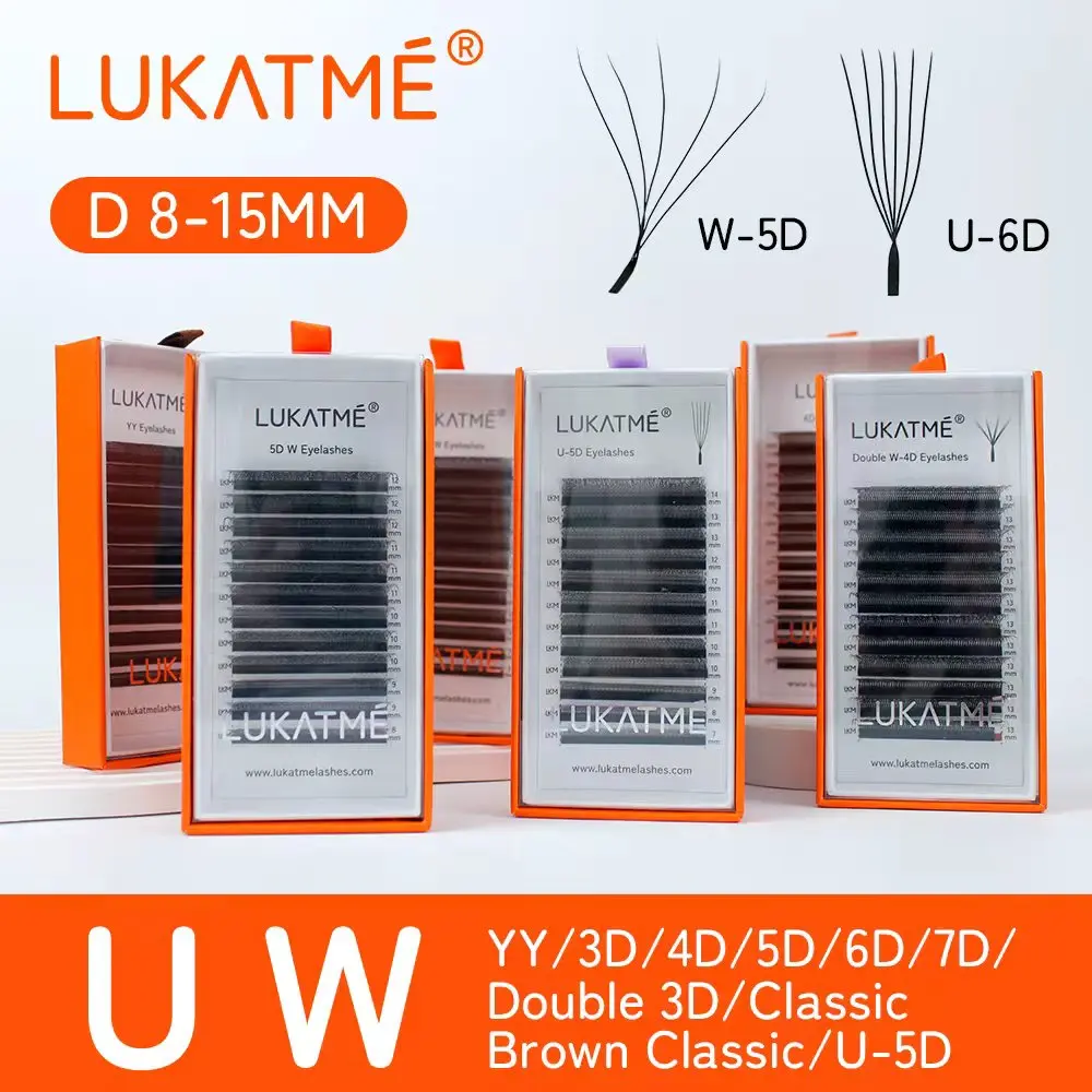 LUKATME W 3D 4D 5D 6D 7D Eyelash Extension Premade Fans YY Lashes for Beginner Practice Easy Apply Fluffy U Shape False Eyelash
