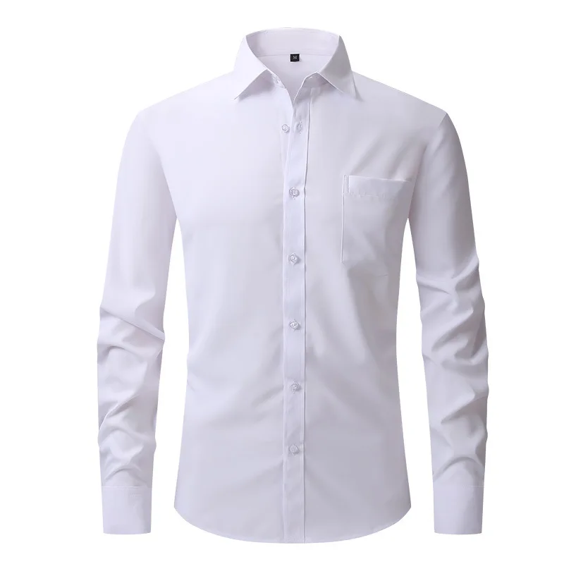 Chemise élastique sur mesure trempée pour hommes, chemises à manches longues, chemises professionnelles décontractées pour hommes