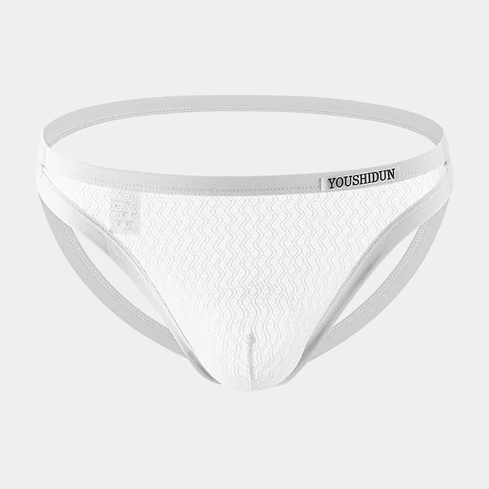 Open Butt Mens G-string Thong Long Bulge Pouch Underpants Mesh Middle Waist Underwear Sexy Solid Thongs Peni Big Pouch Panties