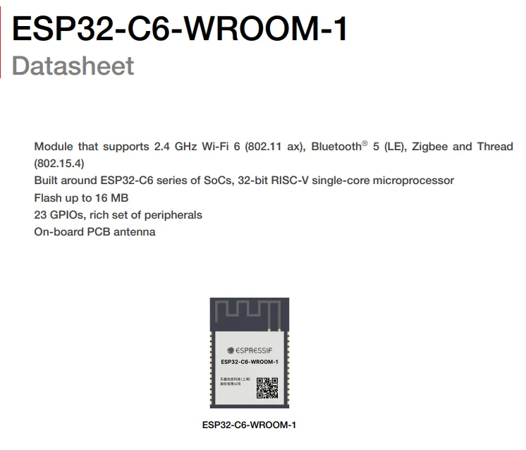 10 Stück/1 Stück ESP32-C6-WROOM-1 1U N16 N8 N4 ESP32C6 ESP32-C6-MINI-1-H4 H8 2,4G Wi-Fi 6 Ble 5 WLAN-Modul Zigbee 3.0 Thread – Detail 2