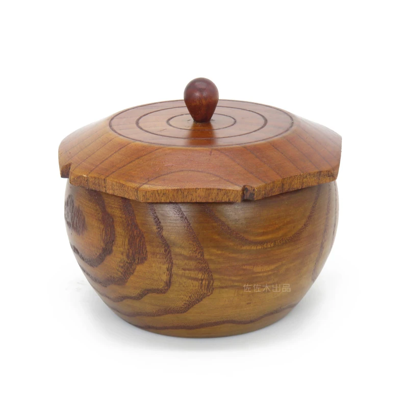 

Solid wood storage box, snack box, fruit container with lid, wooden jar, tea jar, pumpkin jar
