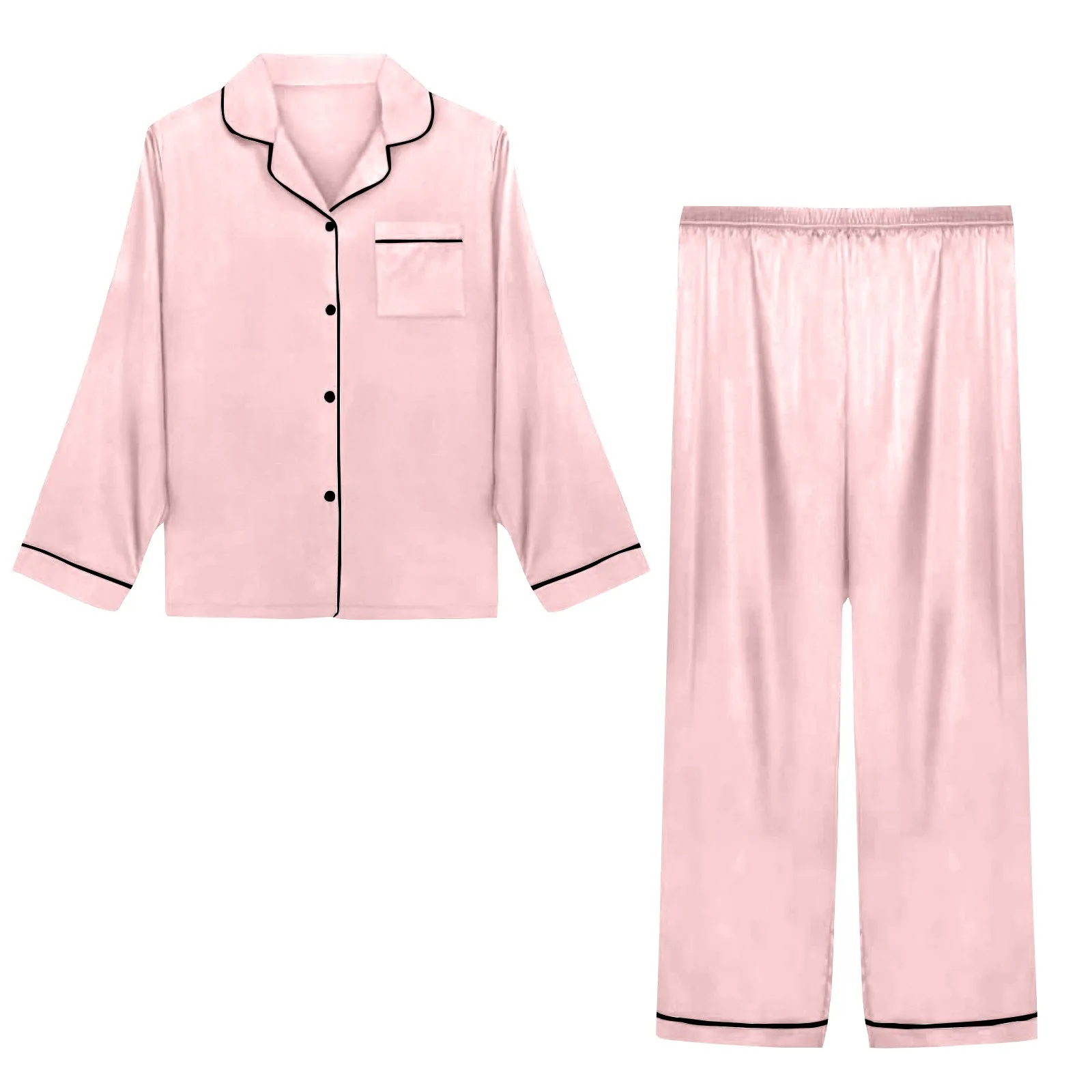 

Женские пижамные комплекты: кардиган с длинным рукавом, шелковистые пижамы из полиэстера, домашняя одежда для женщин