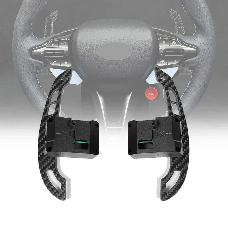 Quick Release Carbon Fiber Magnetic Steering Wheel Paddle Shifters N/GT I30N Ko N Elantra N Veloster - view 5