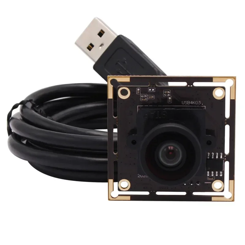 Módulo de câmera USB grande angular ELP 4K 2160P 30fps CMOS IMX415 USB Webcam com 110 graus sem lente de distorção para segurança doméstica