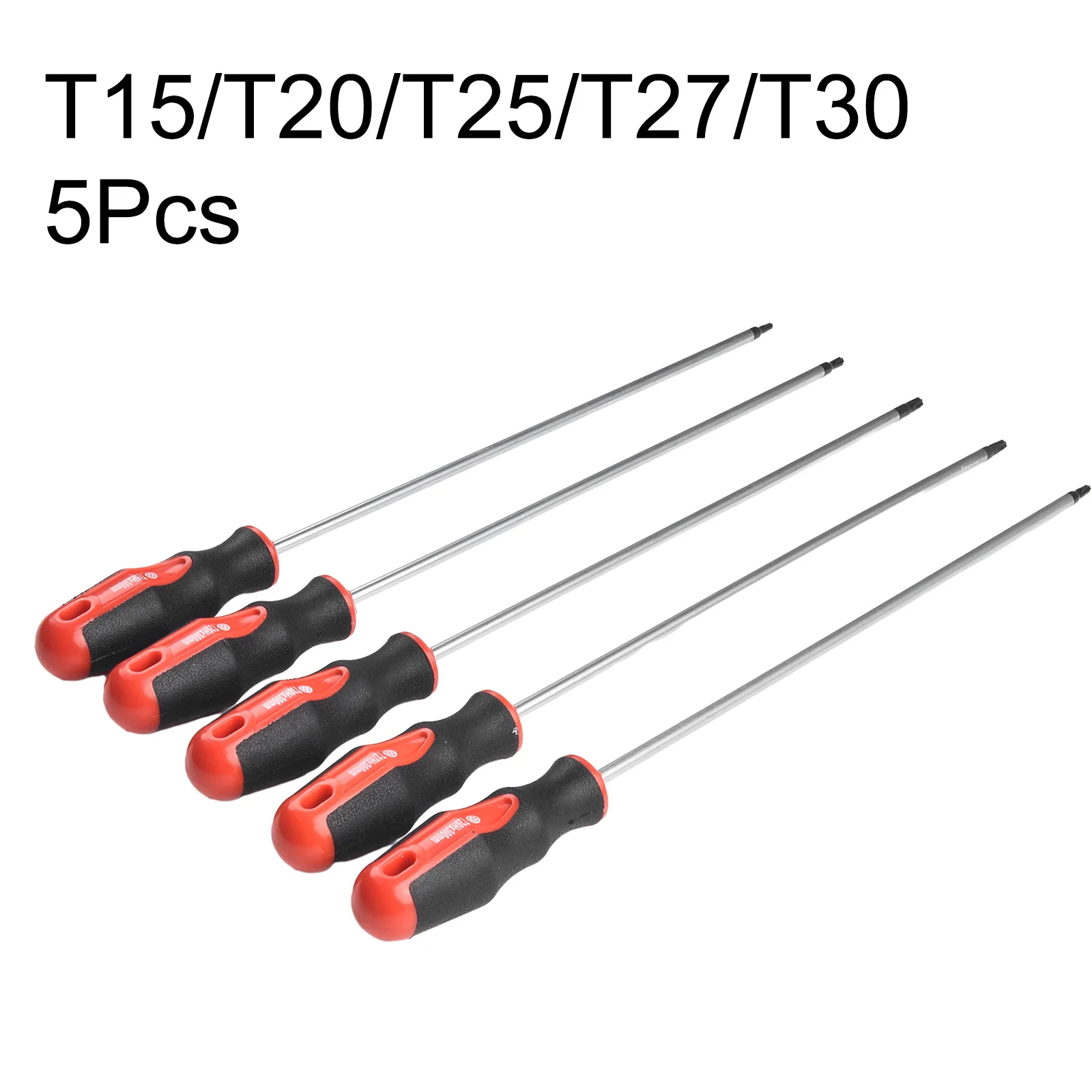 5 ชิ้น Torx ไขควง 400 มิลลิเมตรหัวแม่เหล็ก T15/T20/T25/T27/T30 ยาง Handle สําหรับสกรูถอดชิ้นส่วนซ่อมเครื่องมือคู่มือ