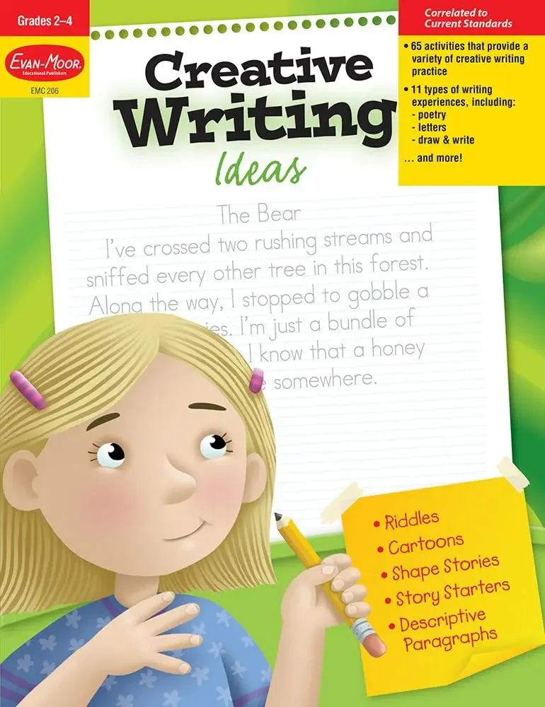 

Evan-Moor Creative Writing Ideas, Grades 2-4 Workbook,aged 7 8 9 10, English book 9781557996077
