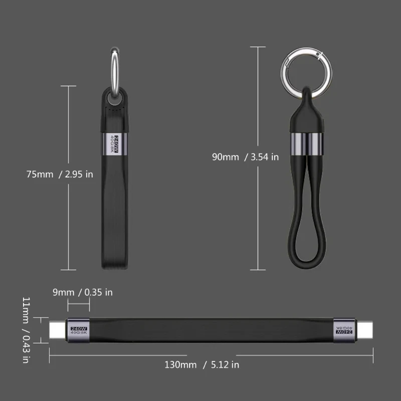 B2EF FAST 40GBPS USB C شحن الكابل PD240W 8K 60Hz هيكل مفاتيح مفاتيح الدعم