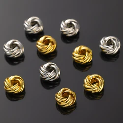 5pcs 14K Gold Plated Brass Round Spacer Beads Metal Charms Not Fade for DIY Necklace Bracelet Jewelry Making Supplies