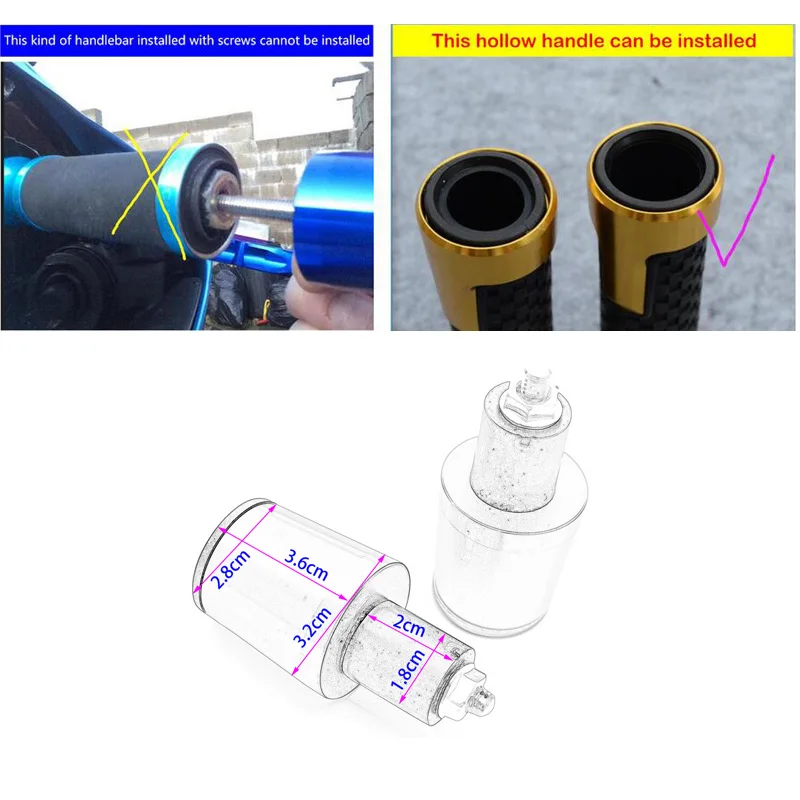 Motorcycle 22mm Universal CNC Handlebar Grip Handle Bar Cap End For Z800 13 Z900 Z1000 Z800SX