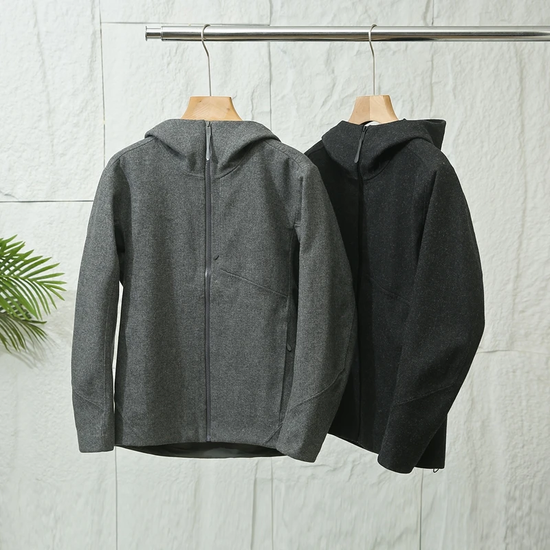 

Мужская элитная жара-Quiening Fce Softell Jaet, импортная шерстяная куртка с капюшоном Sed Youth Faion Urban Sle Autumn Jaet