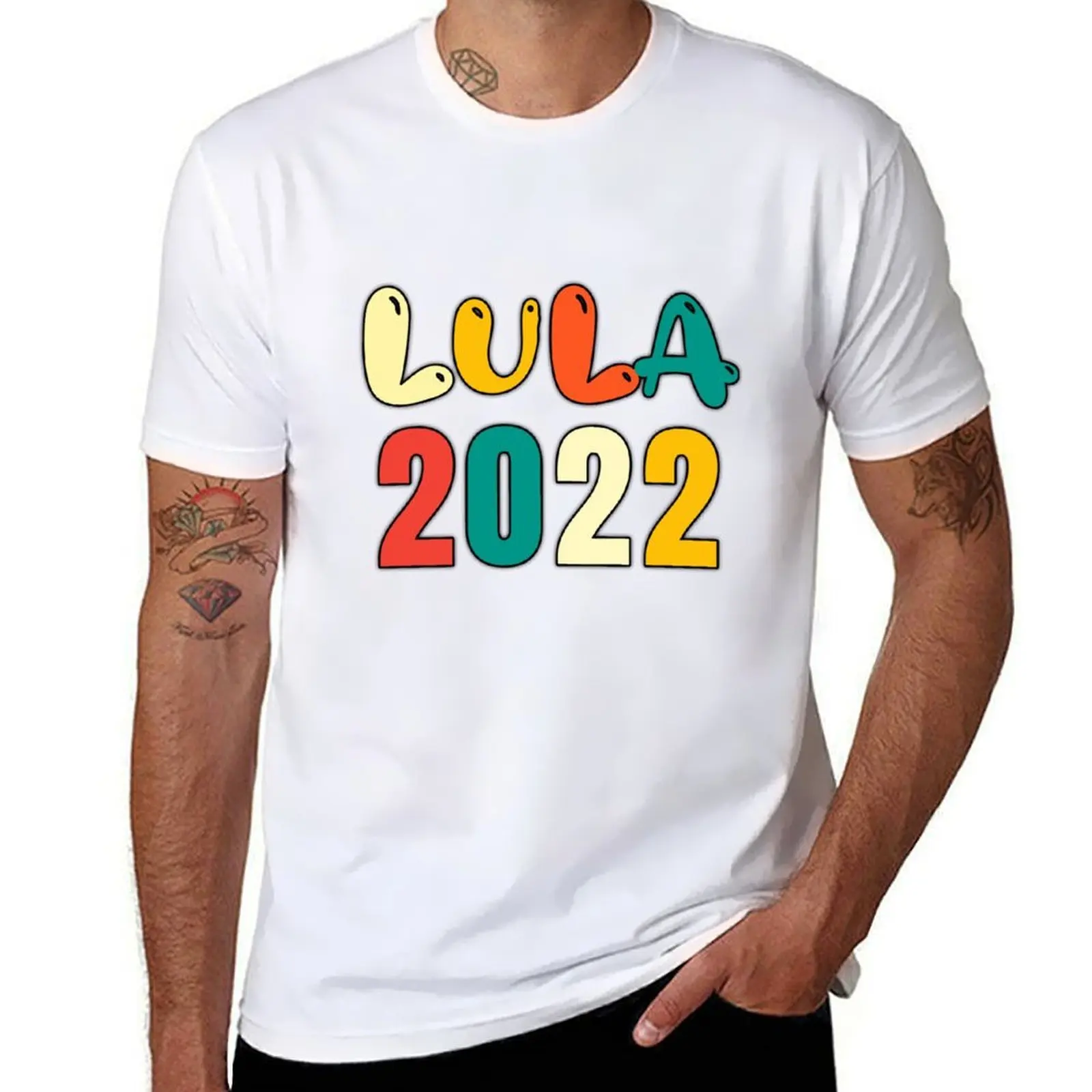 Lula 2022 camiseta masculina 100% algodão marca de luxo g homem t camisas para homem camiseta