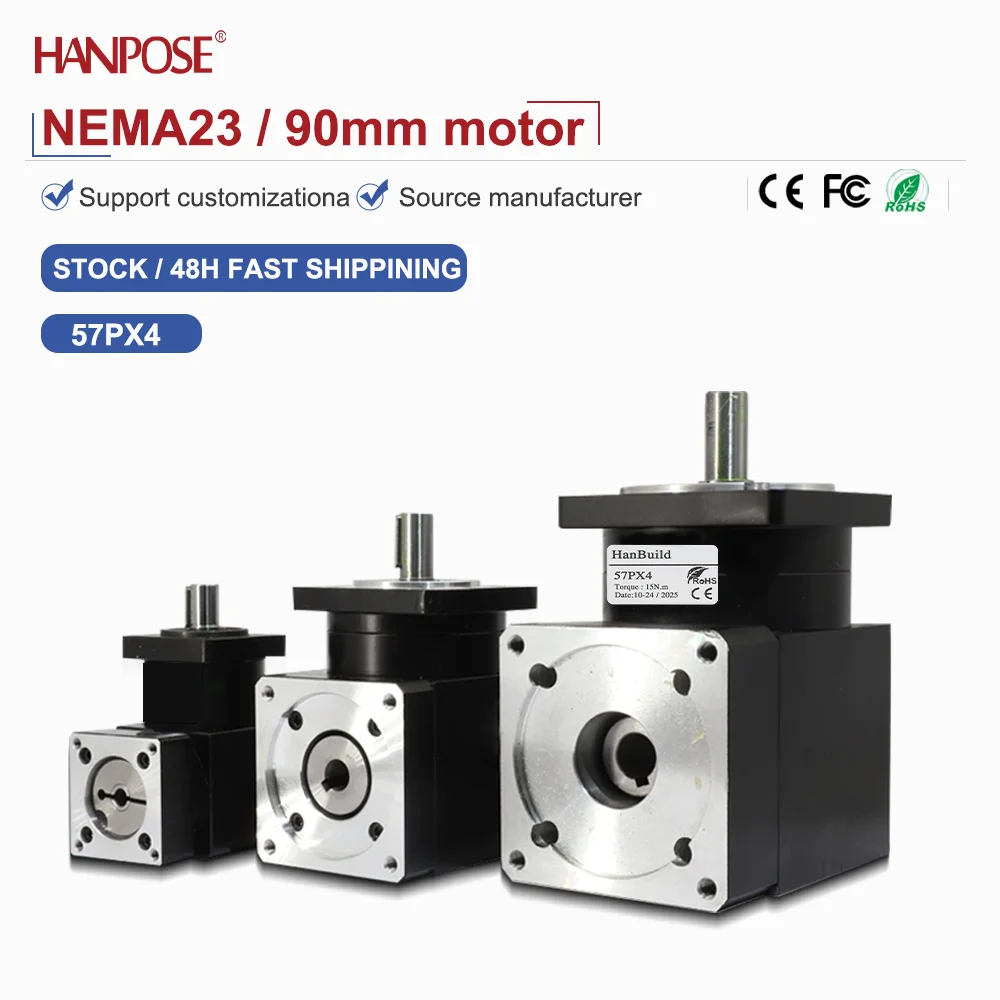 90° Right-Angle Stepper Servo Gearbox 57PX4 Servo Stepper Motor Reducer 90 Degree