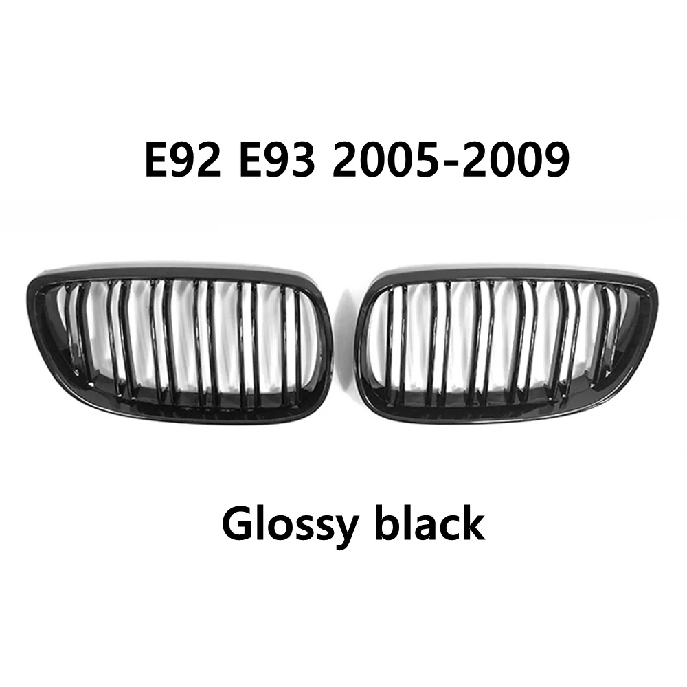 Front Bumper Kidney Grill For BMW E92 E93 M3 2006-2009 Gloss Black Dual Line Grille Car Styling Racing Grilles Replacement Part