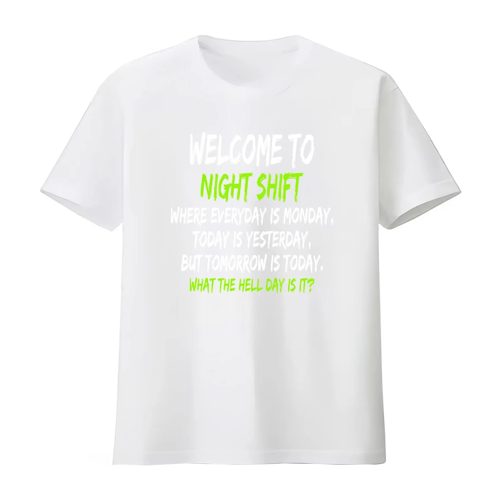 Night Shift Workers Gift Funny Midnight Shift Gifts Welcome to night shift T-Shirt Summer Casual Cotton Tee Unisex Men Women