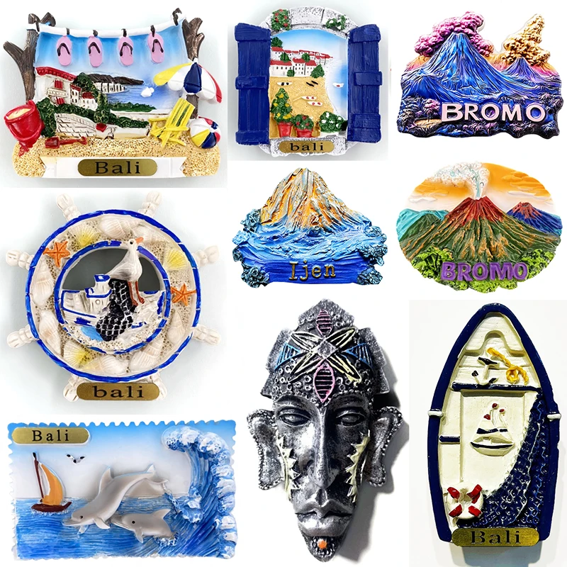 Indonesia Bali Fridge Magnets Whiteboard Message Board Decorative Bromo Travel Souvenir Refrigerator Sticker Home Decor Gifts