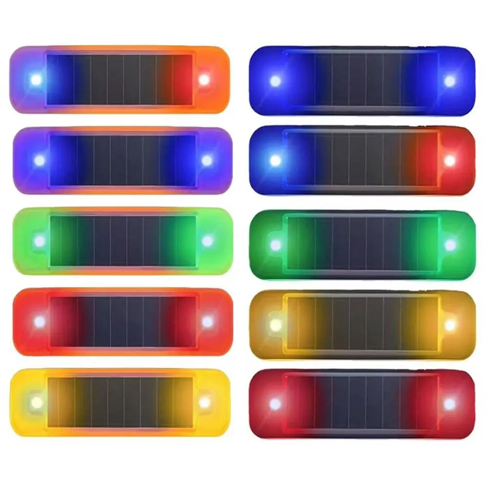 Mini LED Flashing Bicycle Light Solar-Powered Simulated Alarm Car Warning Light Waterproof Ultra-Bright Dummy Alarm Lamp Car