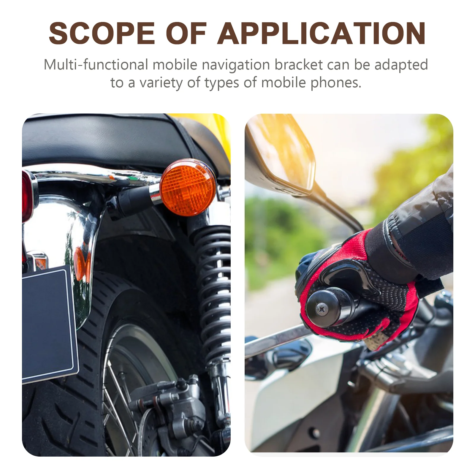 Mobile Phone Holder Accessories Motorcycle Fork Stem Base Motorbike Cell Mount Aluminum Alloy