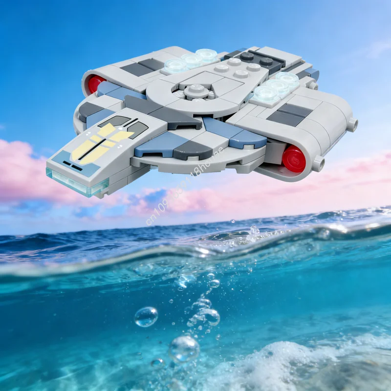 134 peças MOC Blocos de Montar Modelo Espacial Defiant Class, Brinquedos DIY de Arquitetura, Ideia Criativa para Presentes de Natal, Educação