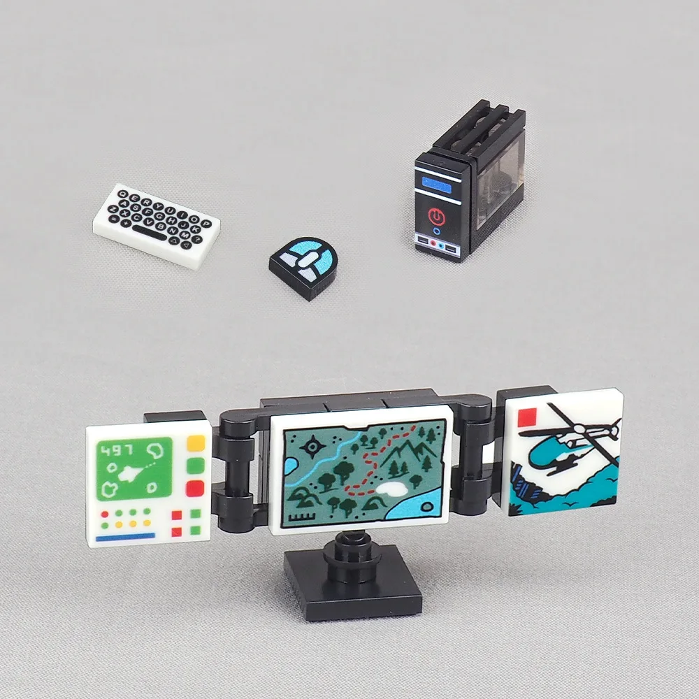 Kit de construction de bureau MOC avec lumière, modèle de bricolage de la série Creative City pour enfants et collectionneurs