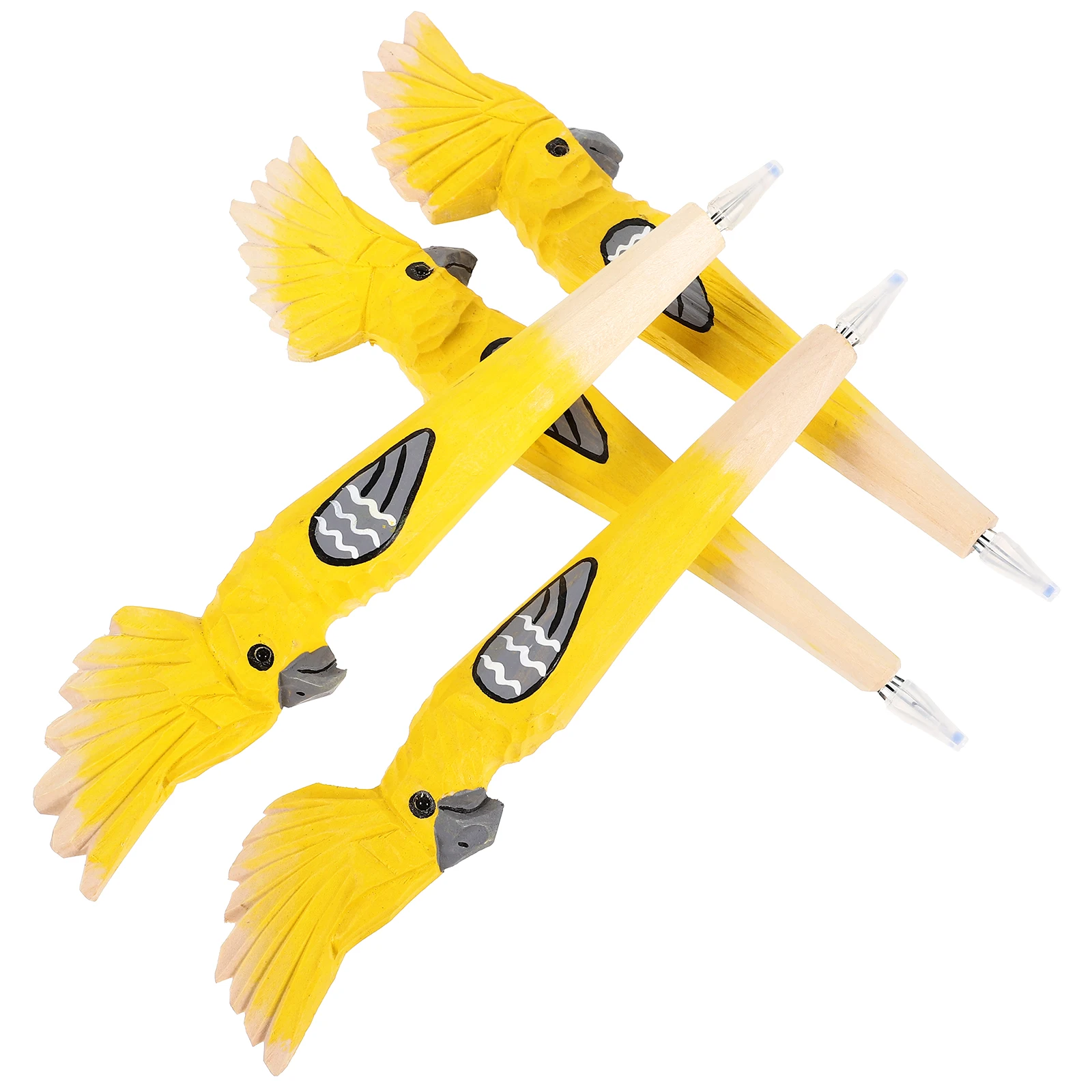

4pcs Ballpoint Pen Novelty Wooden Cartoon Animal Shape Supplies Student Gifts Decorative Writing Instruments