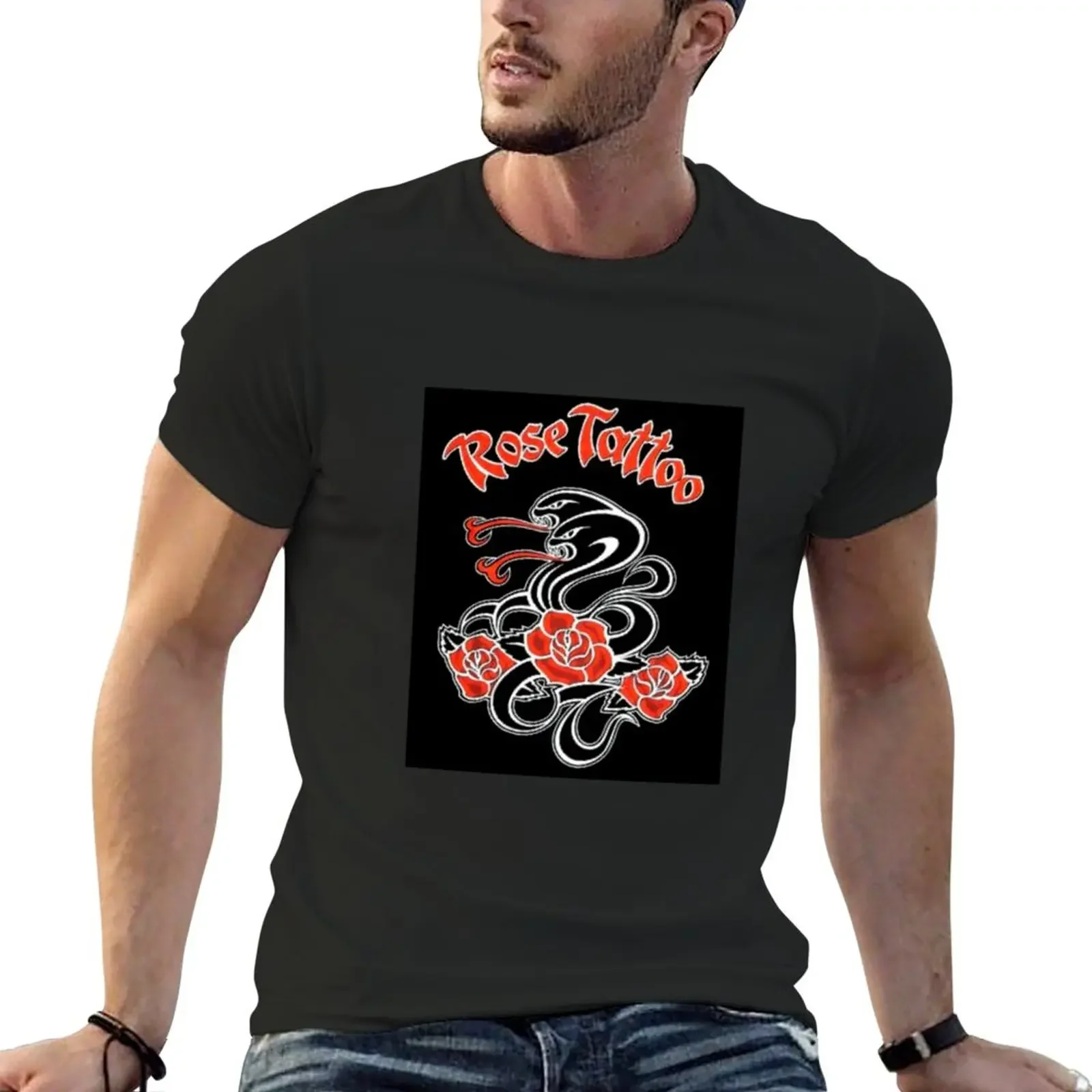 New tour logo rock n roll music rose tattoo band classic and design Graphic T-Shirt graphic t shirt men t shirt