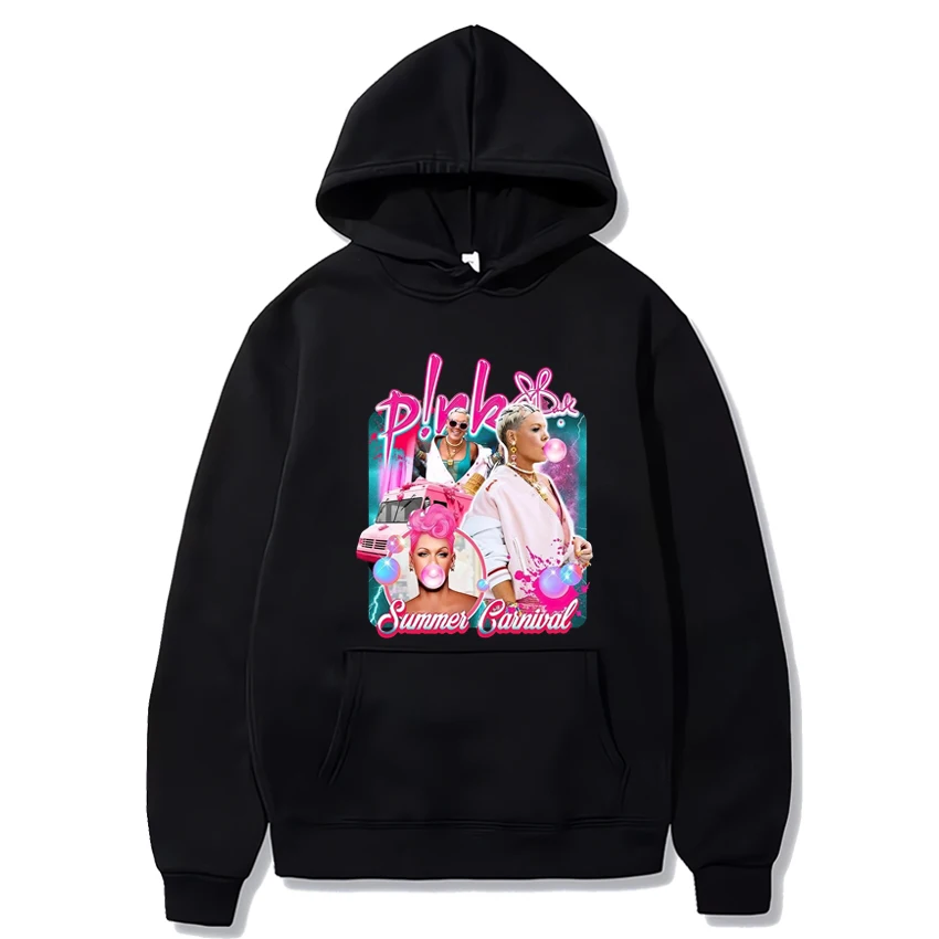 

Hot Singer Pink P!NK 2024 Summer Carnival Tour Hoodie Men Women Casual Fleece Long sleeve Sweatshirt Unisex Fashion Y2k pullover