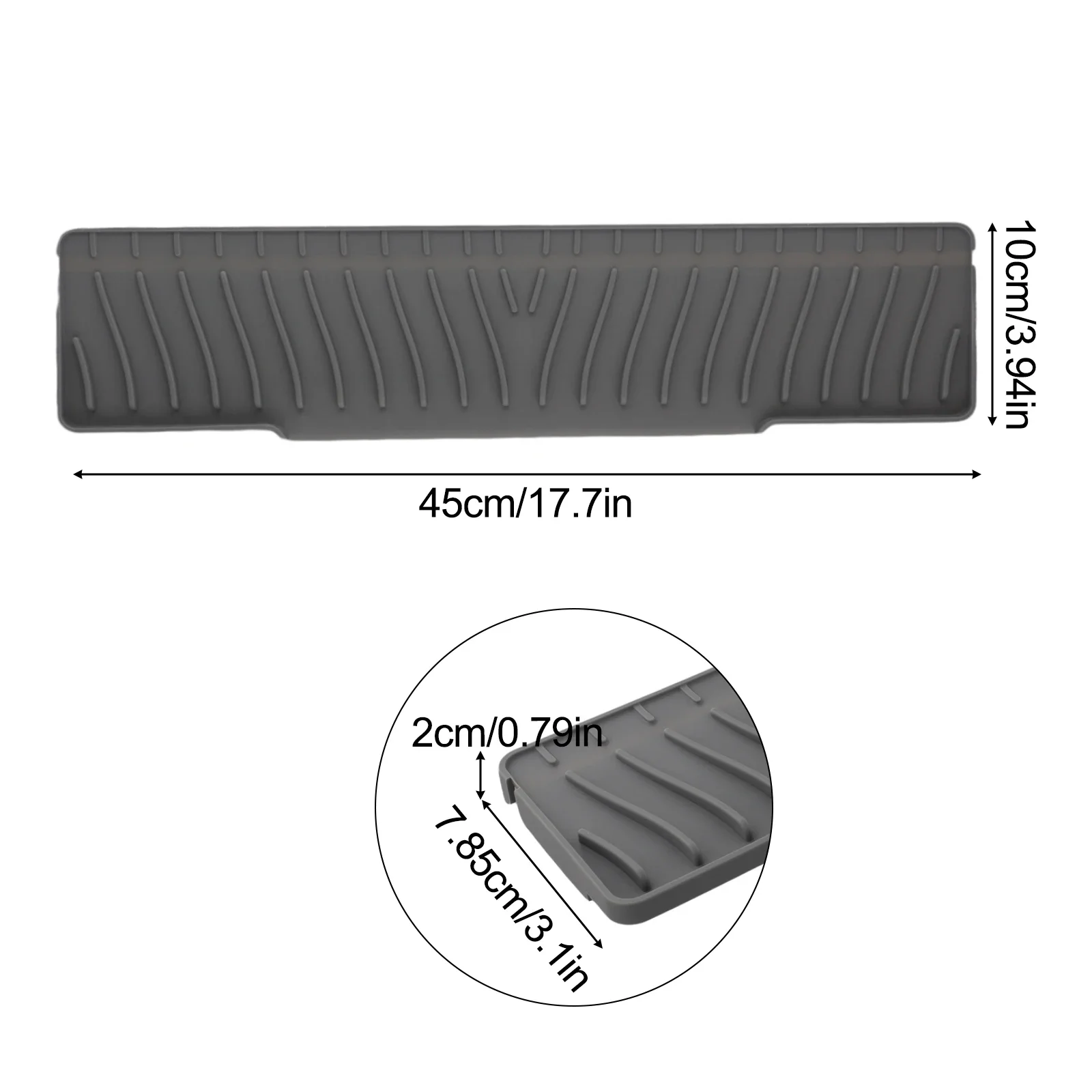 

Защитный коврик для кухонной раковины 45x10x2 см (17,7x3,94x0,79 дюйма) с эффективным отводом воды и повышенной прочностью для чистых столешниц