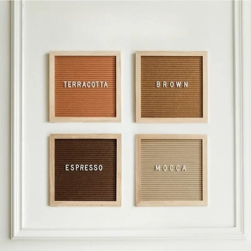 10*10 Felt Letter Decorative Boards with Letter Home Decor Wood Message Board Birthday Party Letterboard with Bracket Kids Gifts