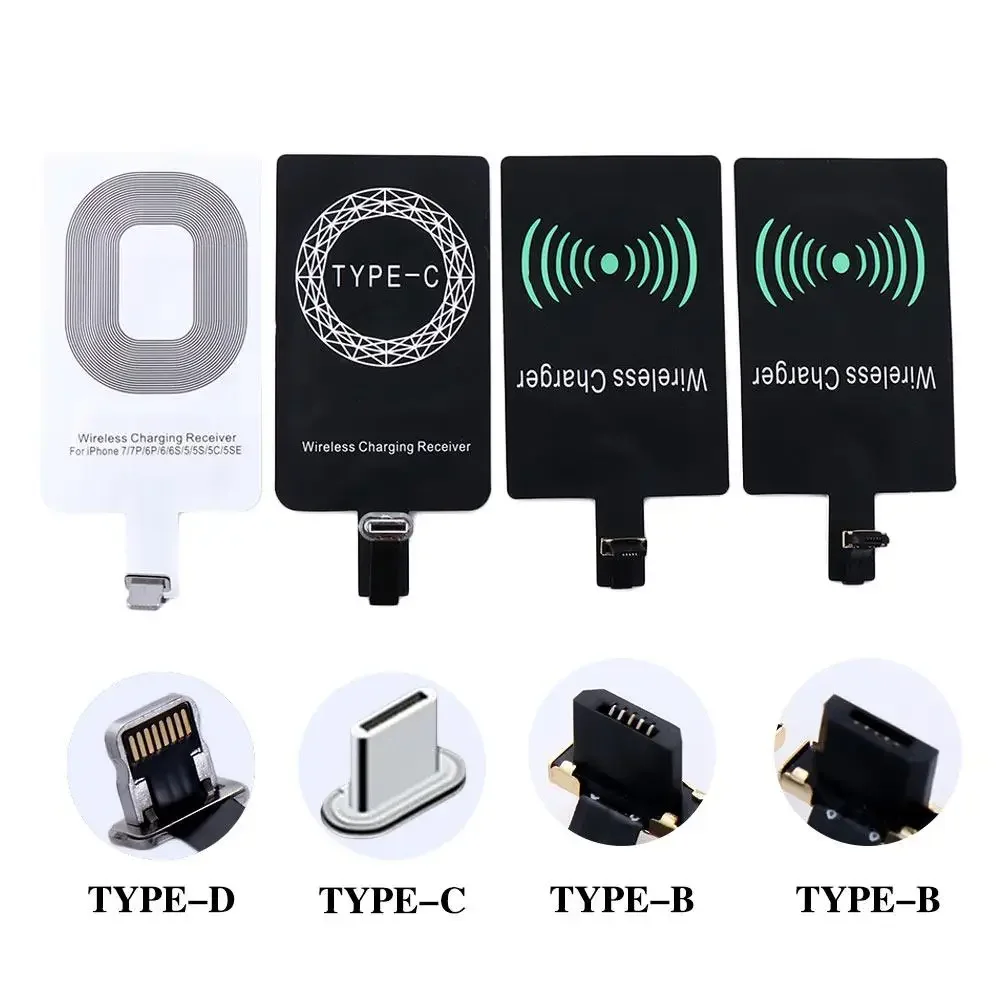 Type-C Adapter Qi Wireless Charging Induction Patch Charge Coil Receiver Charger For iPhone 5 5S SE 6 6S 6Plus 7 Plus Android - Image 4