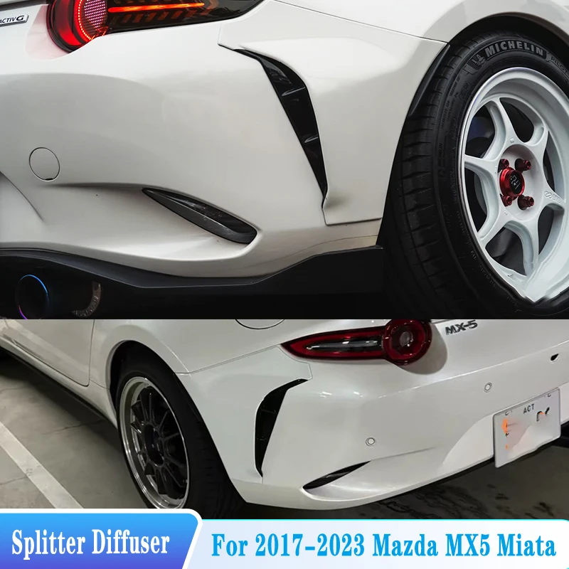 For 2017--2023 Mazda MX5 Miata ND Autoexe Rear Bumper Splitter Diffuser Corner Guard Cover Decorate Tuning Body Kit Accessories