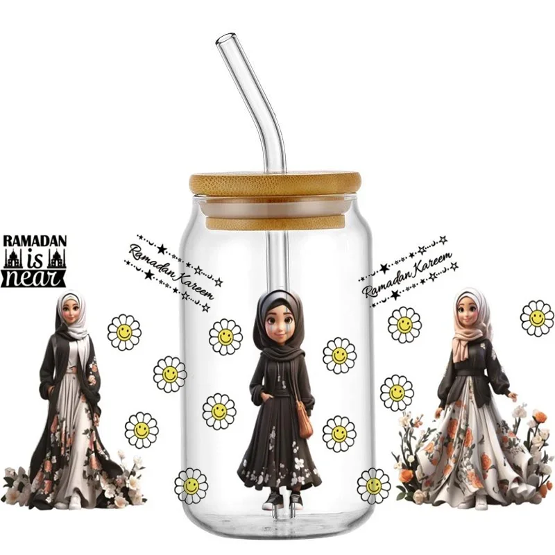 Muslim Mix Series 16oz UV DTF Cup wraps transfer sticker glass liebey can bottle selfadhesive washable DIY gift sticker