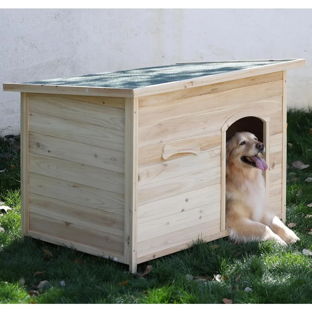 

Large Solid Wooden Dog House,Suitable for Both Indoor and Outdoor, Suitable for Large Dogs and Animals of The Following Size, Ea