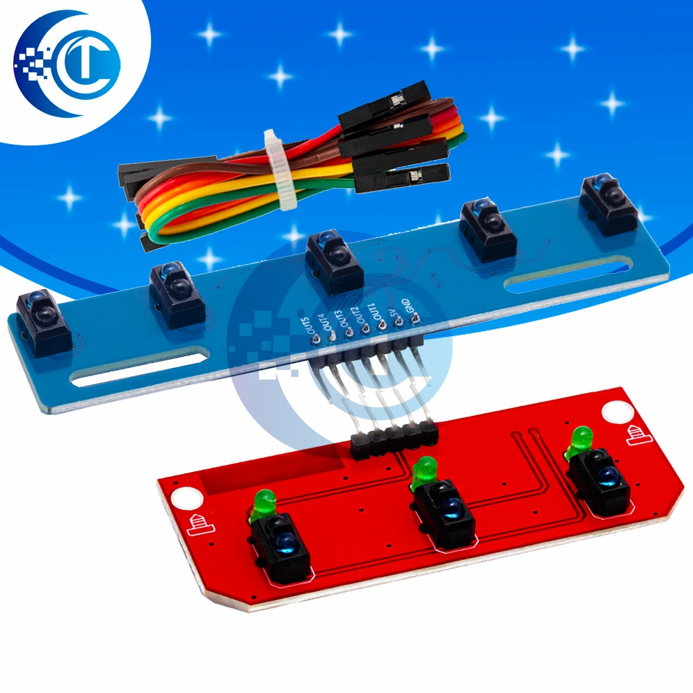 Module de capteur de suivi de ligne IR 3/5 canaux TCRT5000 pour Arduino Smart Car Robotics