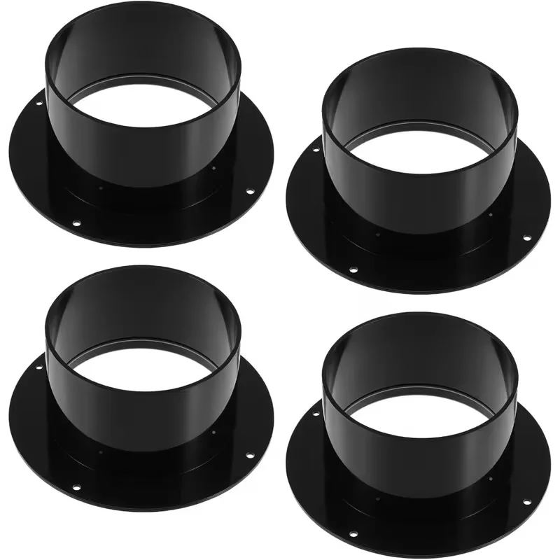 1PC Multi Size Black Flange Connector ABS Square Bottom Straight Flange Air Inlet and Outlet Suitable for Connecting Ventilati
