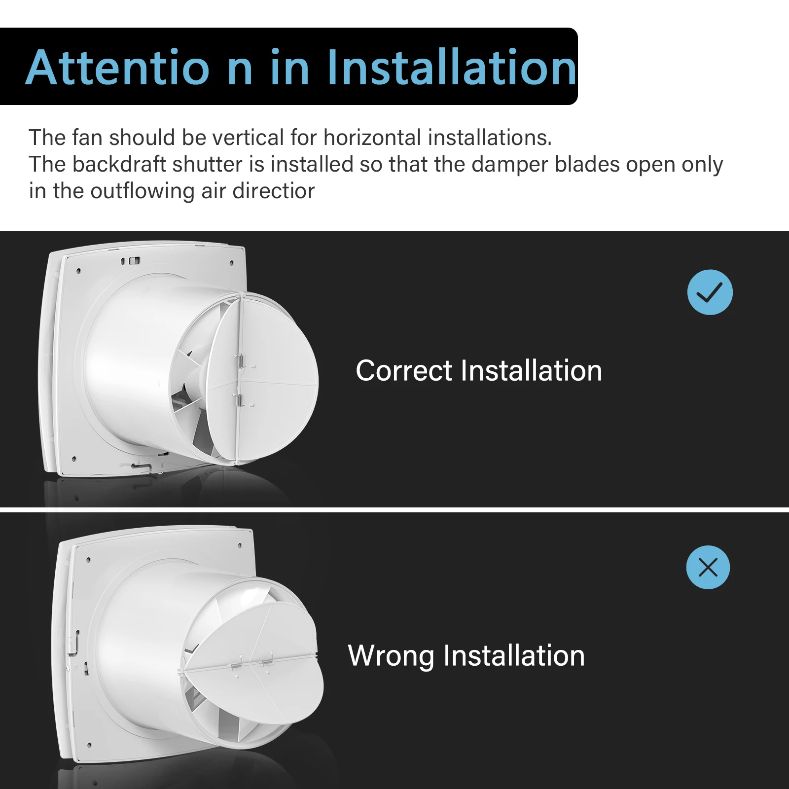 Hon&Guan 150mm Home Silent Exhaust Fan for Bathroom Toilet Extractor Wall Ceiling Window Kitchen Outlet Air Ventilator