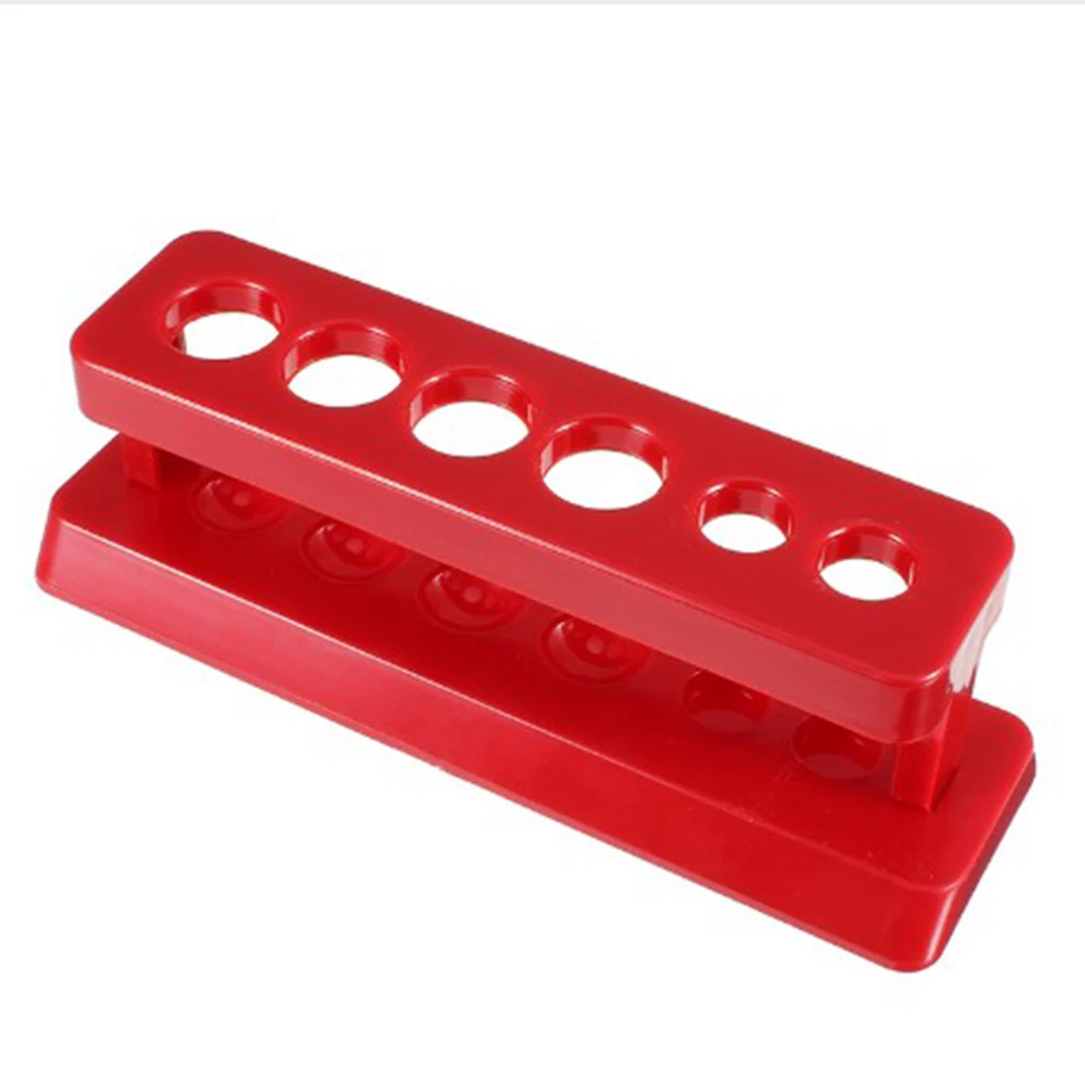 Hot Red Plastic Test Tube Rack 6 Holes Holder Support Burette Stand Laboratory Test tube Stand Shelf Lab School Supplies