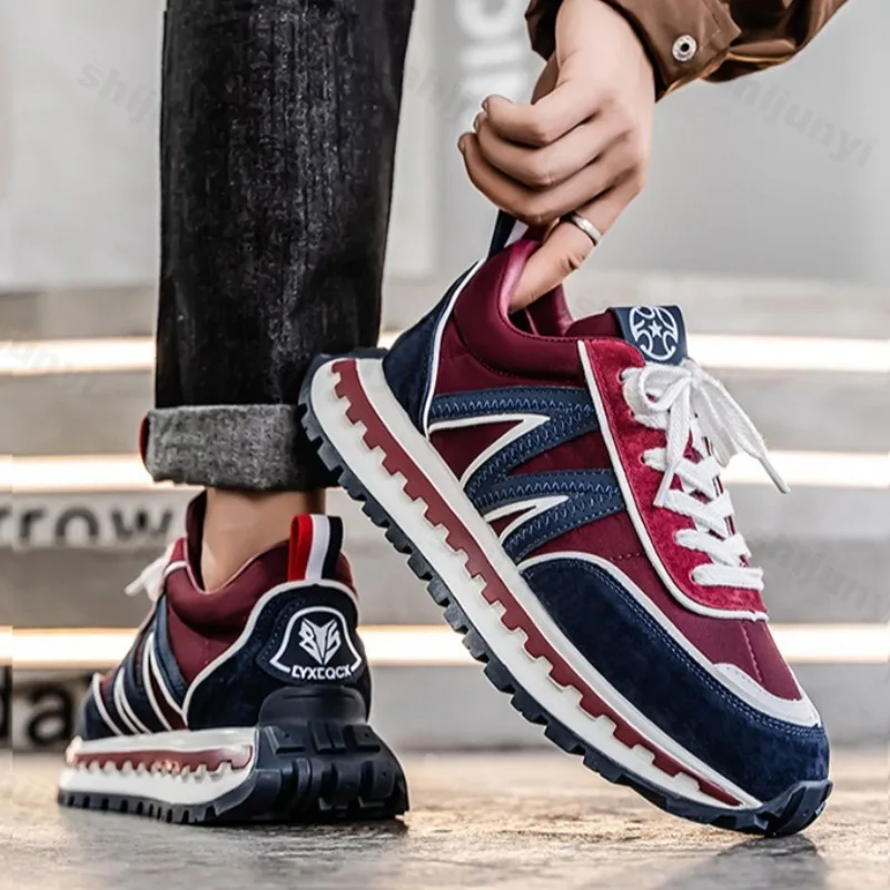 

Нишевая повседневная спортивная обувь с низким берцем для мужчин, осенняя модная тенденция 2023 года, универсальные удобные кроссовки на толстой подошве