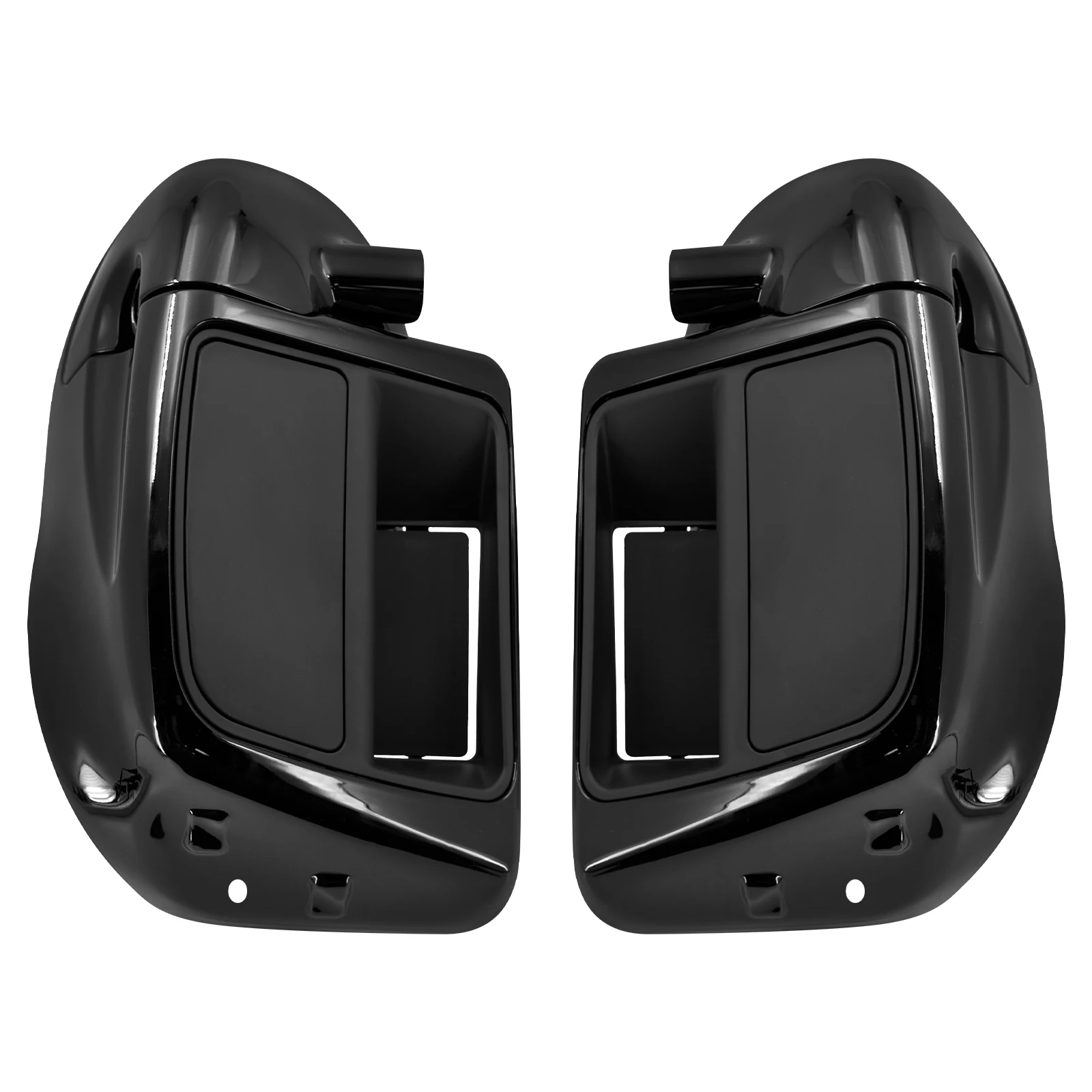 صندوق قفازات الساق باللون الأسود اللامع بفتحات تهوية مناسبة لدراجة Harley للتجول في شارع الإنزلاق FLHX لـ Road Glide FLTRX 14-23 #5