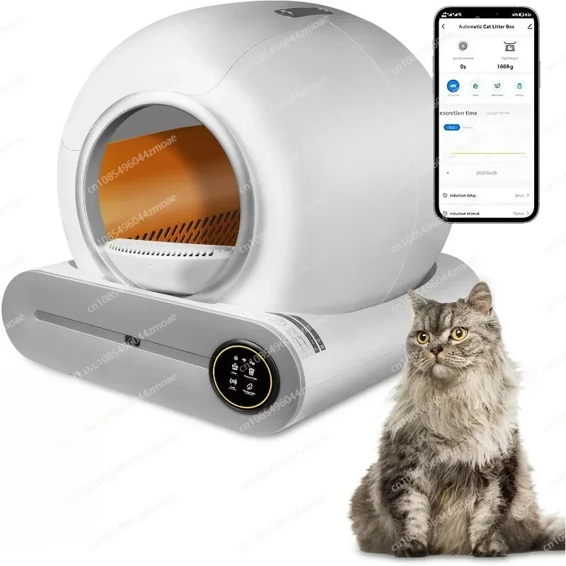 65L+9L Extra Large Self-Cleaning Cat Litter Box, Automatic Multi-Cat Litter Box with Negative Ion Sterilization